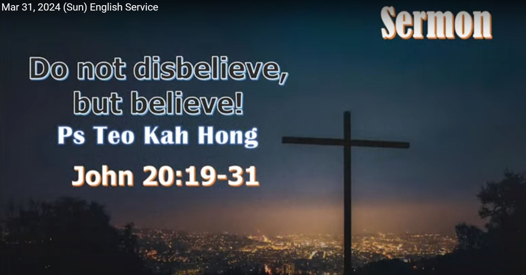 31 March 2024 EC Sermon