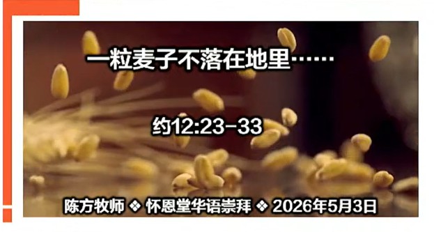 2026年5月3日华语崇拜讲道